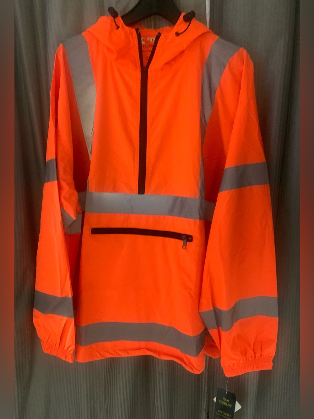 Hi Vis  Orange Reflective Rain Wind Breaker ANSI Class 3